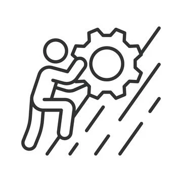 Progress effort and challenge icon in line design Иллюстрация