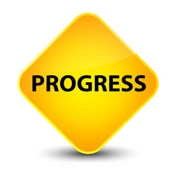Progress elegant yellow diamond button Stock Illustration