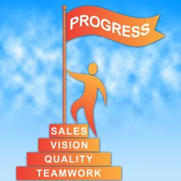 Progress Flag Meaning Progression Headway And Forward Stock Illustration