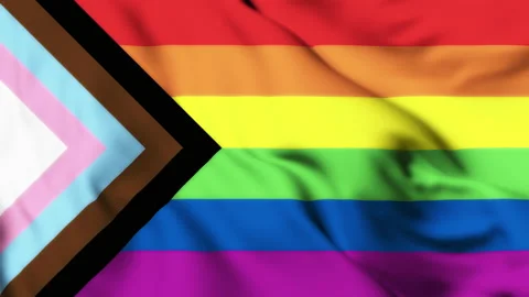 Progress Gay Pride Flag Waving Stock Footage 159507908