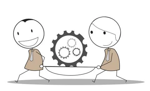 Progress gear businessman teamwork Stock Illustration