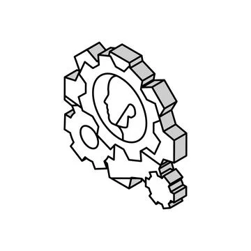 Progress gears motivation isometric icon vector illustration Stock Illustration