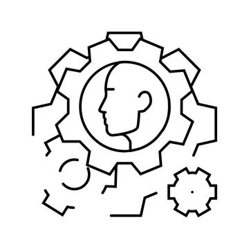 Progress gears motivation line icon vector illustration Stockillustratie