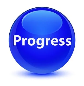 Progress glassy blue round button Stock Illustration