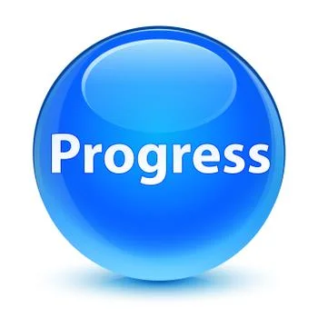 Progress glassy cyan blue round button Stock Illustration
