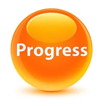 Progress glassy orange round button Stock Illustration