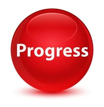 Progress glassy red round button Stock Illustration
