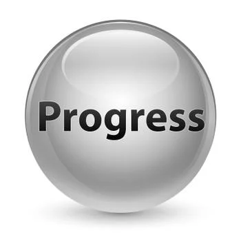 Progress glassy white round button Stock Illustration