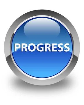 Progress glossy blue round button Stock Illustration
