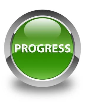 Progress glossy soft green round button Stock Illustration