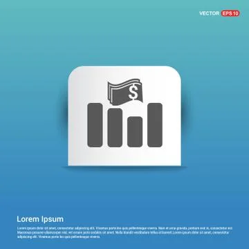 Progress Graph Icon - Blue Sticker button Stock Illustration