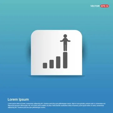Progress graph icon - Blue Sticker button イラスト素材
