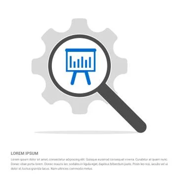 Progress graph icon Search Glass with Gear Symbol Icon template イラスト素材