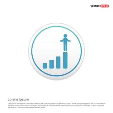 Progress graph icon - white circle button Stock Illustration