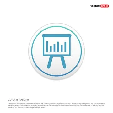 Progress graph icon - white circle button Illustrazione stock