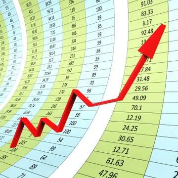 Progress Graph Showing Financial Report And Graphs Stockillustratie