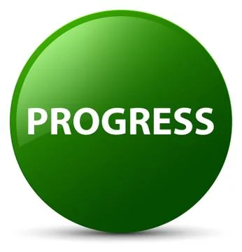 Progress green round button Stock Illustration