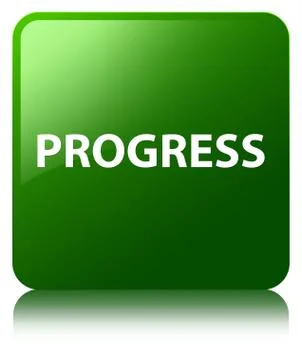 Progress green square button Stock Illustration