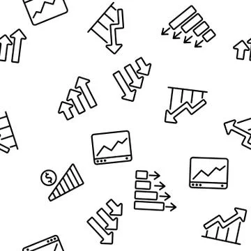 Progress Grow Graphs Vector Seamless Pattern Illustrazione stock