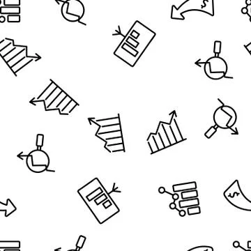 Progress Grow Graphs Vector Seamless Pattern Stock Illustration