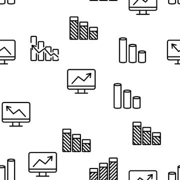 Progress Grow Graphs Vector Seamless Pattern Stockillustratie