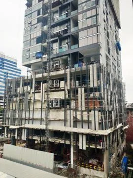 In Progress of High Rise Tower Building construction site. Bangkok in 3rd Sep Stock Photos