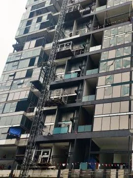 In Progress of High Rise Tower Building construction site. Bangkok in 3rd Sep Stock Photos