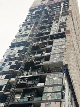 In Progress of High Rise Tower Building construction site. Bangkok in 3rd Sep Stock Photos