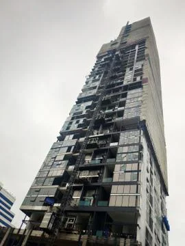 In Progress of High Rise Tower Building construction site. Bangkok in 3rd Sep Foto stock