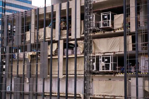 In Progress of High Rise Tower Building construction site. Bangkok in 3rd Sep Foto stock