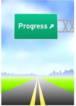 Progress Highway Sign Stock Illustration