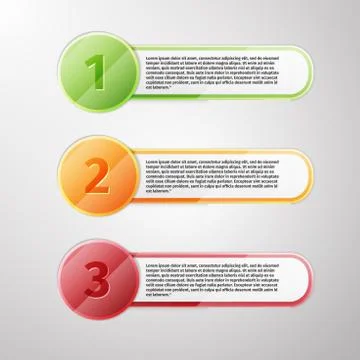 Progress icons for three steps Stock Illustration