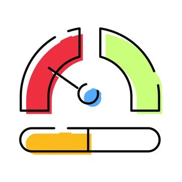 Progress indicator concept showing performance level 库存插图