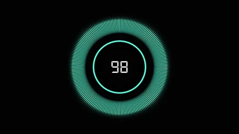 Progress indicator counts to sixty on a teal radial bar. This progress indi.. Stock Footage 337620810