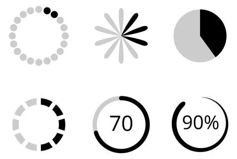 Progress indicator set. Round loading interface element イラスト素材
