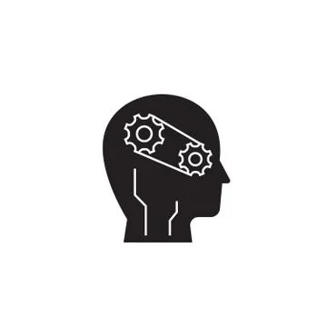 Progress intelligence black vector concept icon. Progress intelligence flat Illustrazione stock
