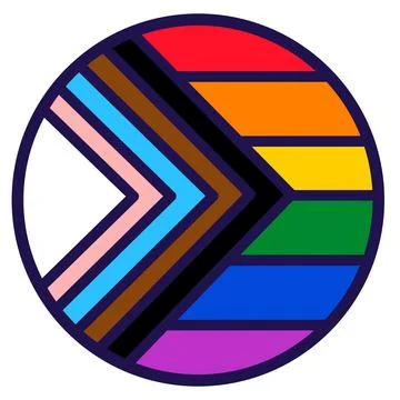 Progress LGBT Pride Flag Festive Circle Badge Stock Illustration