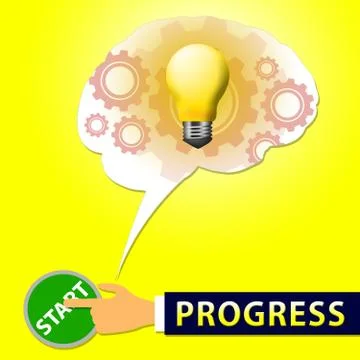 Progress Light Shows Improvement And Advancement 3d Illustration Ilustración de archivo