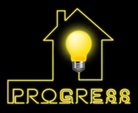 Progress Light Shows Improvement Growth And Advancement Ilustración de archivo