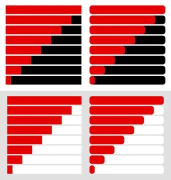 Progress, load bar templates set at 8 stages, steps. Completion, progression  イラスト素材