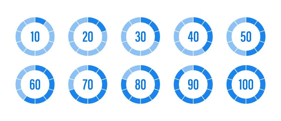 Progress load set loader. Blue vector progress loading bar set. Vector isolat Illustrazione stock