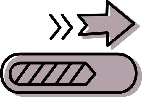 Progress Loading Bar With Arrow Direction Illustration Stock Illustration