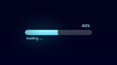 Progress Loading bar on  blue Background Stock Footage 227592518