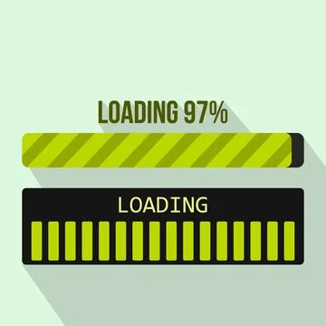 Progress loading bar icon, flat style Stock Illustration