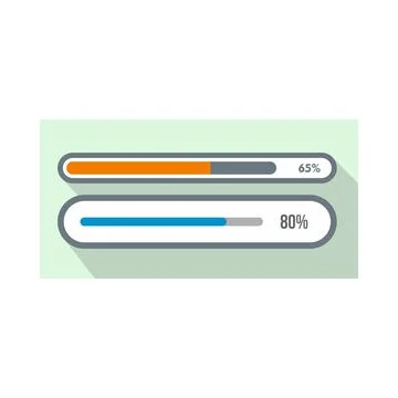 Progress loading bar icon, flat style Stock Illustration