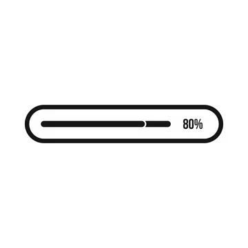 Progress loading bar icon, simple style Stock Illustration