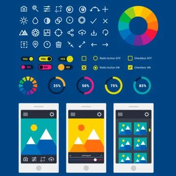 Progress loading bar indicators download progress ui-ux web interface design Ilustración de archivo