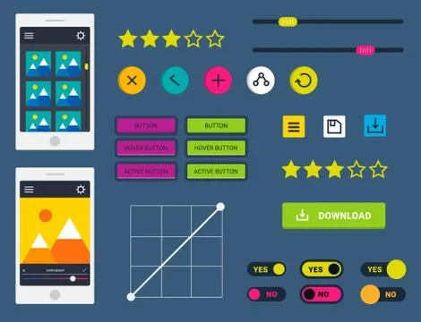 Progress loading bar indicators download progress ui-ux web interface design Ilustración de archivo