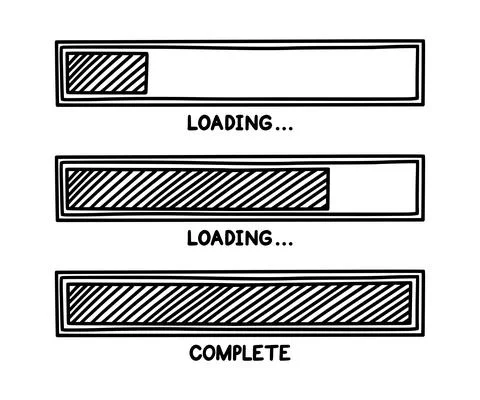 Progress loading bar. Infographics design element with status of completion Illustrazione stock