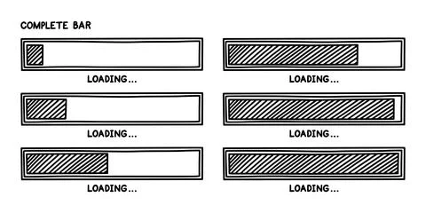 Progress loading bar. Infographics design element with status of completion Stock Illustration